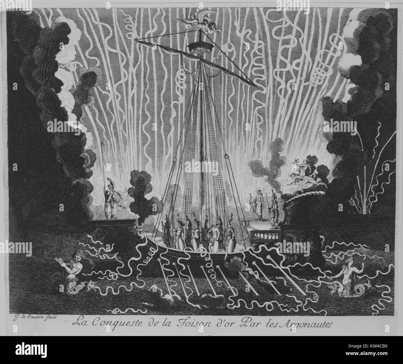 L'œuvre 'naissance du Dauphin' de Toulouse, 1682, représente l'événement historique de la naissance du Dauphin, un moment important de l'histoire royale française. La scène capture également le contexte historique de la période, y compris la représentation symbolique de la Toison d'Or. Banque D'Images