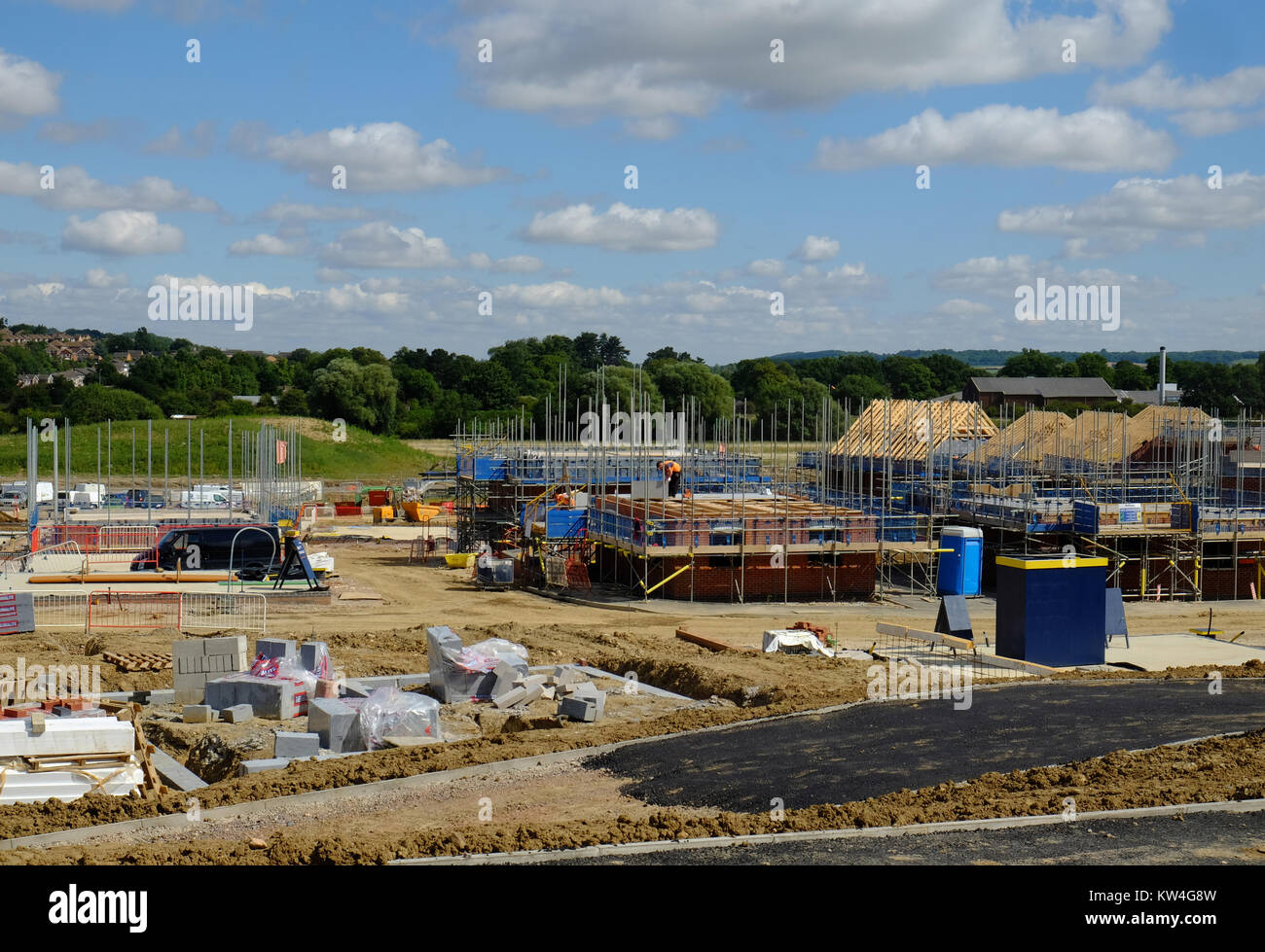 La construction de nouveaux logements estate, Grantham, Lincs, Royaume-Uni Banque D'Images