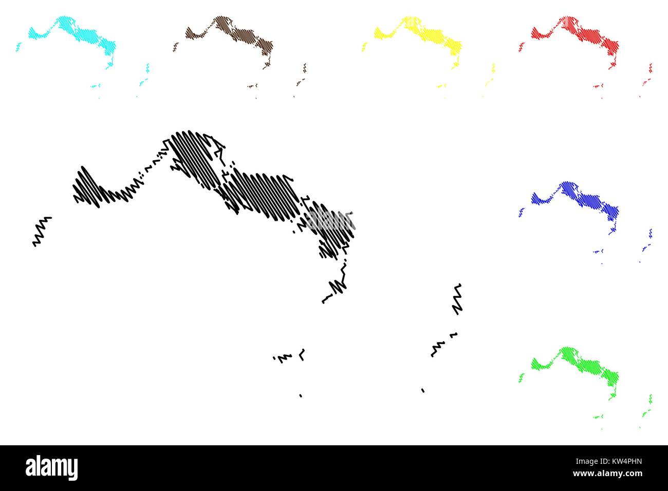 Îles Turques et Caïques map vector illustration gribouillage, croquis Turks et Caïques Illustration de Vecteur