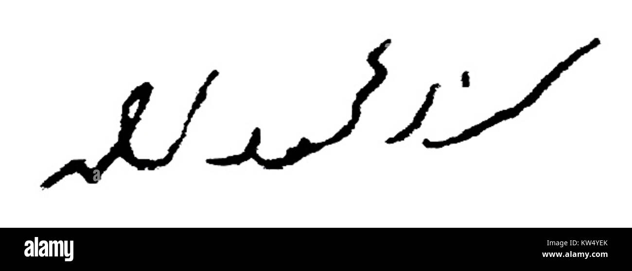 La signature de Mirza Baschir ud DIN Mahmud Ahmad, figure éminente de la communauté musulmane Ahmadiyya, est documentée. Banque D'Images