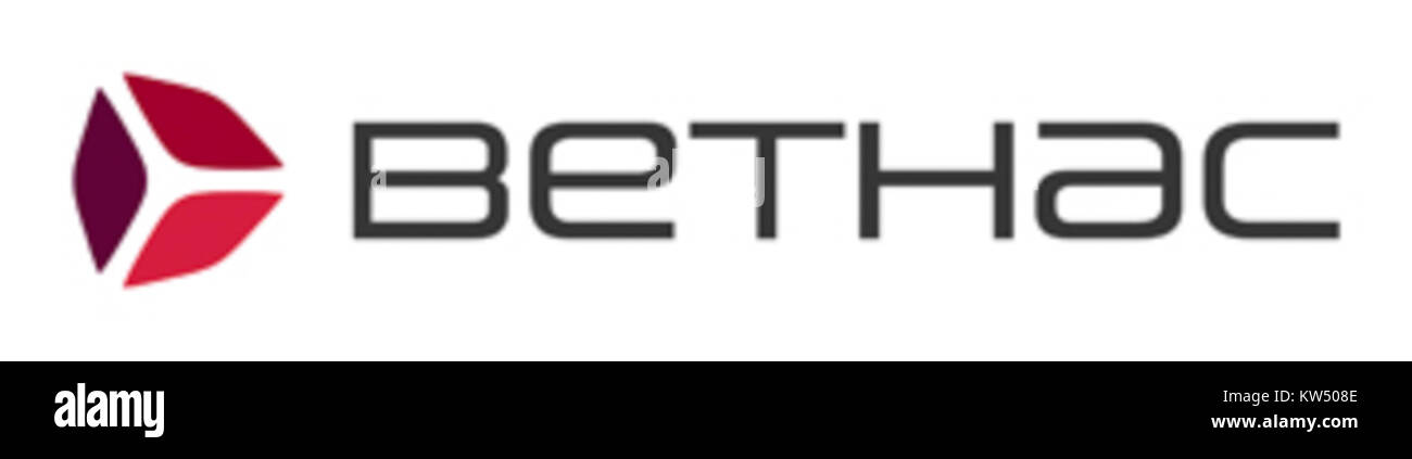 Le logo du Groupe BETHAC FACEA, conçu en 2009, représente l'identité de marque de l'entreprise. Il est associé à leurs opérations, offrant des services professionnels ou des produits dans diverses industries, marqués par son design moderne. Banque D'Images
