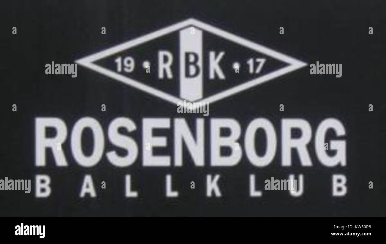 Le logo RBK Rosenborg représente le club de football Rosenborg BK, une importante équipe norvégienne de football basée à Trondheim. Le club est connu pour son succès dans les compétitions nationales et son symbole emblématique est reconnu en Norvège et à l’international. Banque D'Images
