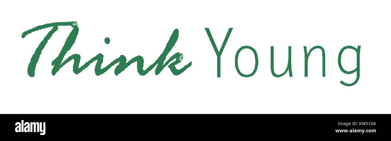 Le logo ThinkYoung représente la mission de organizationâ€™ de soutenir les jeunes à travers des initiatives en matière d'éducation, de développement social et de plaidoyer politique. Le logo symbolise l'autonomisation et l'engagement des jeunes. Banque D'Images