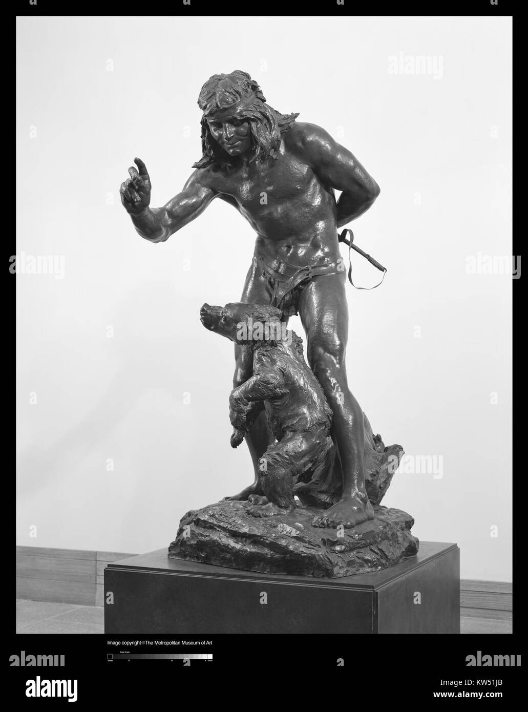 Une œuvre d'art historique intitulée 'Bohemian Bear Tamer', conservée dans la collection du Metropolitan Museum of Art (MET), représentant un dompteur d'ours de la région de Bohême. Banque D'Images