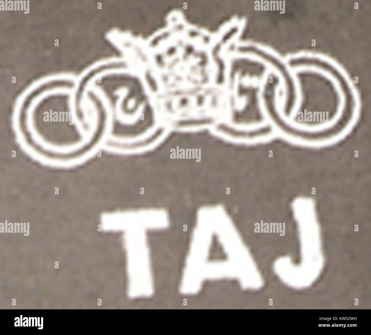 Le logo Taj représente le symbole emblématique du Taj Mahal, l'un des monuments les plus célèbres en Inde, signifiant son importance historique, culturelle et architecturale. Banque D'Images