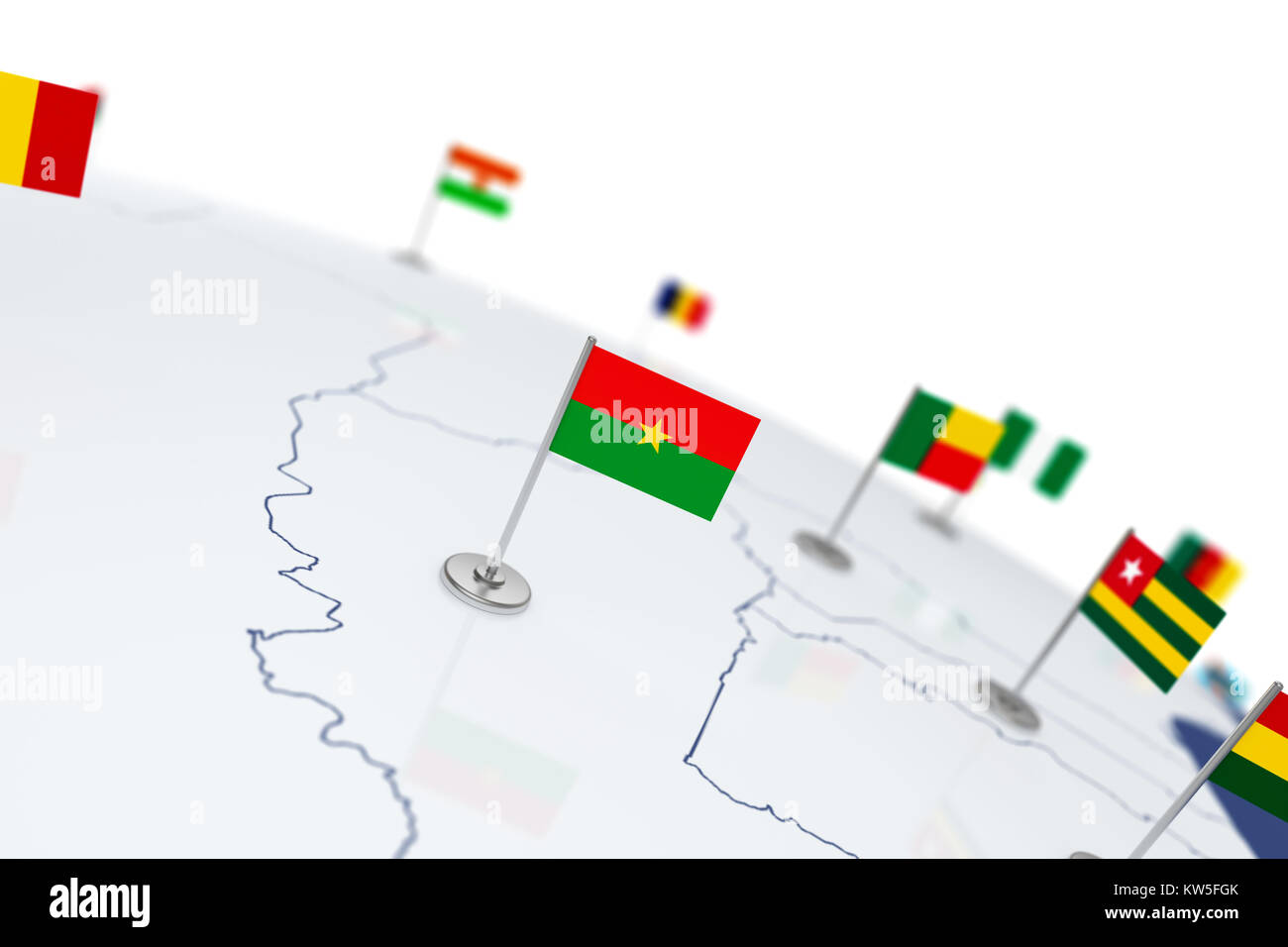 Drapeau Du Burkina Faso Drapeau Du Pays Avec Mât De Chrome