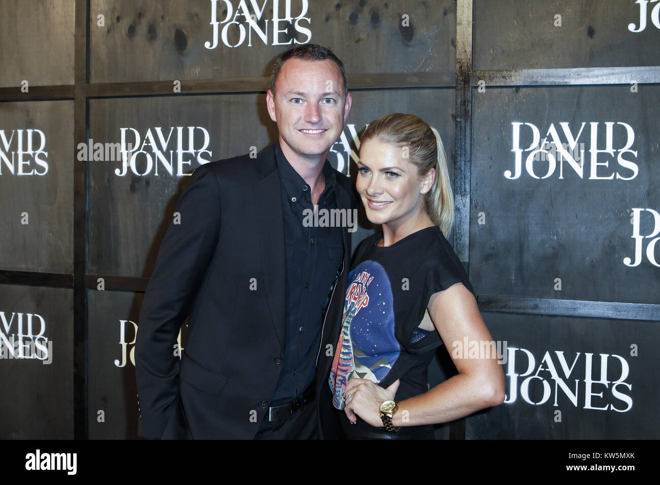 SYDNEY, AUSTRALIE - 29 janvier : Natalie Bassingthwaighte arrive à la David Jones a/W 2014 Lancement de la collecte à la David Jones Elizabeth Street Store le 29 janvier 2014 à Sydney, Australie People : Natalie Bassingthwaighte Banque D'Images