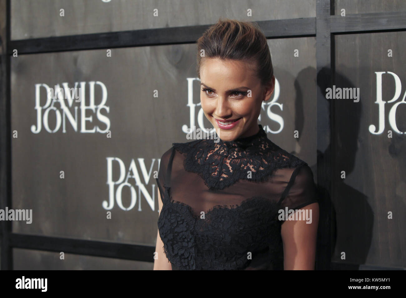 SYDNEY, AUSTRALIE - 29 janvier : Rachael Finch arrive à la David Jones a/W 2014 Lancement de la collecte à la David Jones Elizabeth Street Store le 29 janvier 2014 à Sydney, Australie People : Rachael Finch Banque D'Images