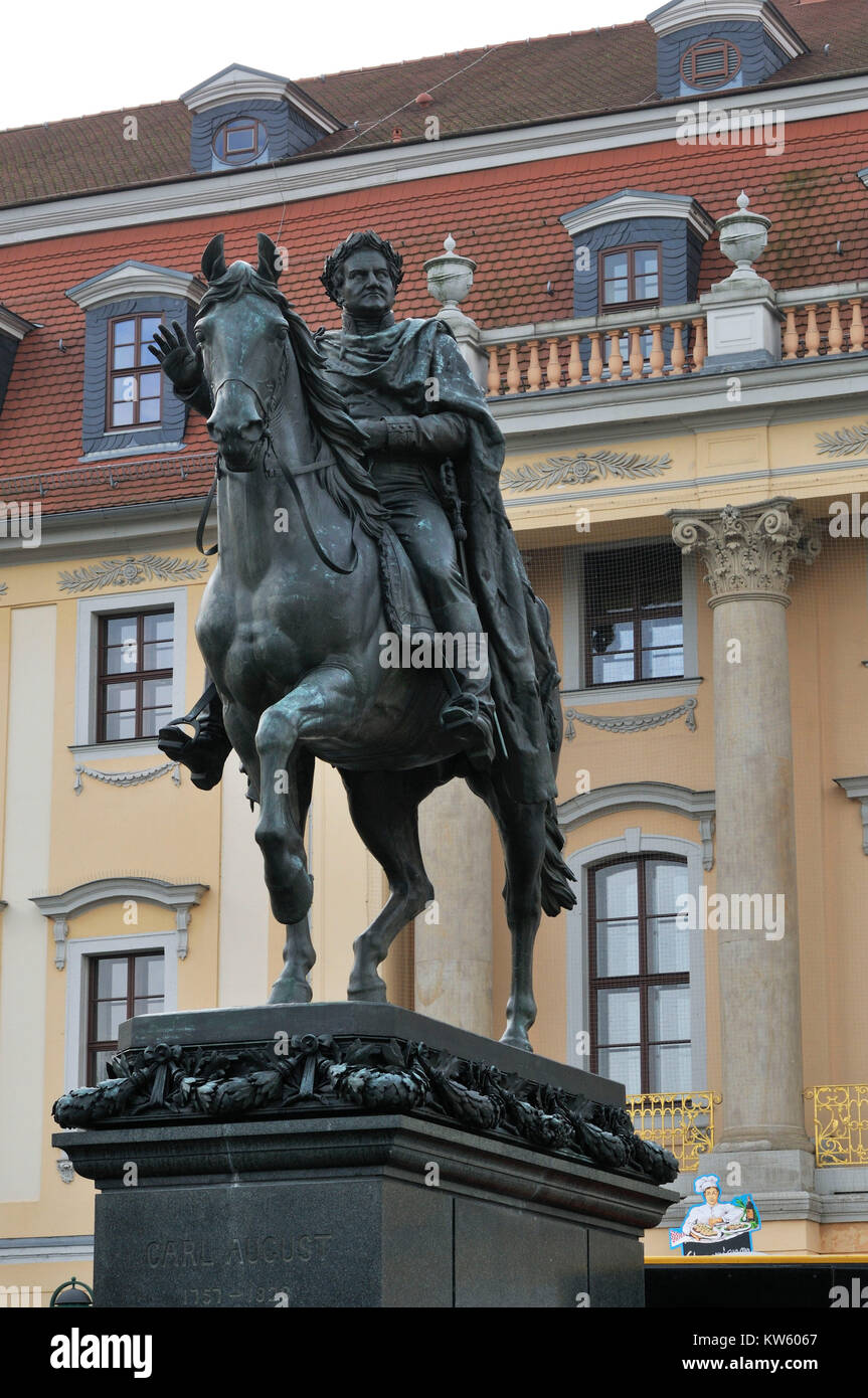 Weimer Carl August Denkmal Banque D'Images