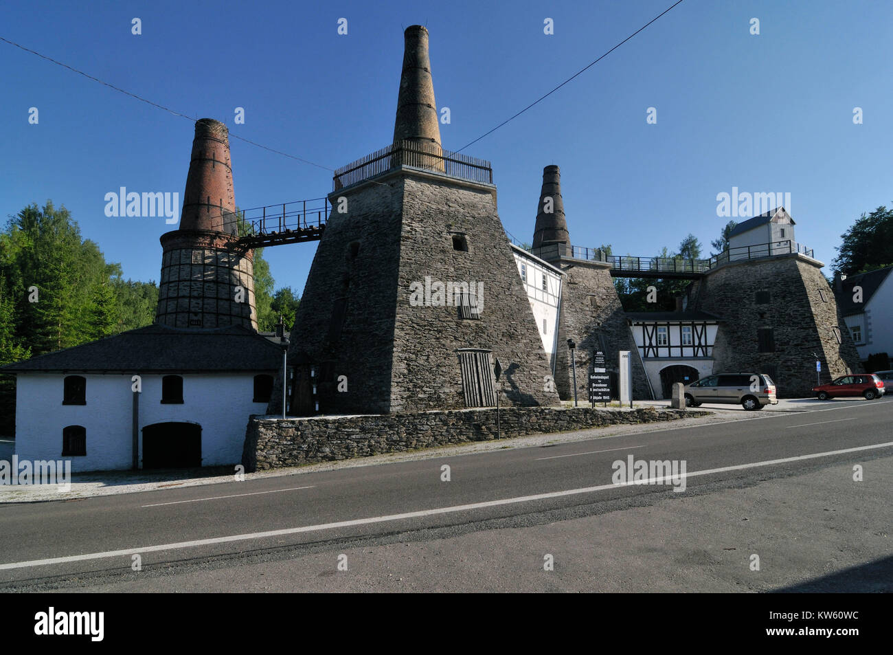 Usine de chaux, champ de gravure ling Kalkwerk Lengefeld Banque D'Images