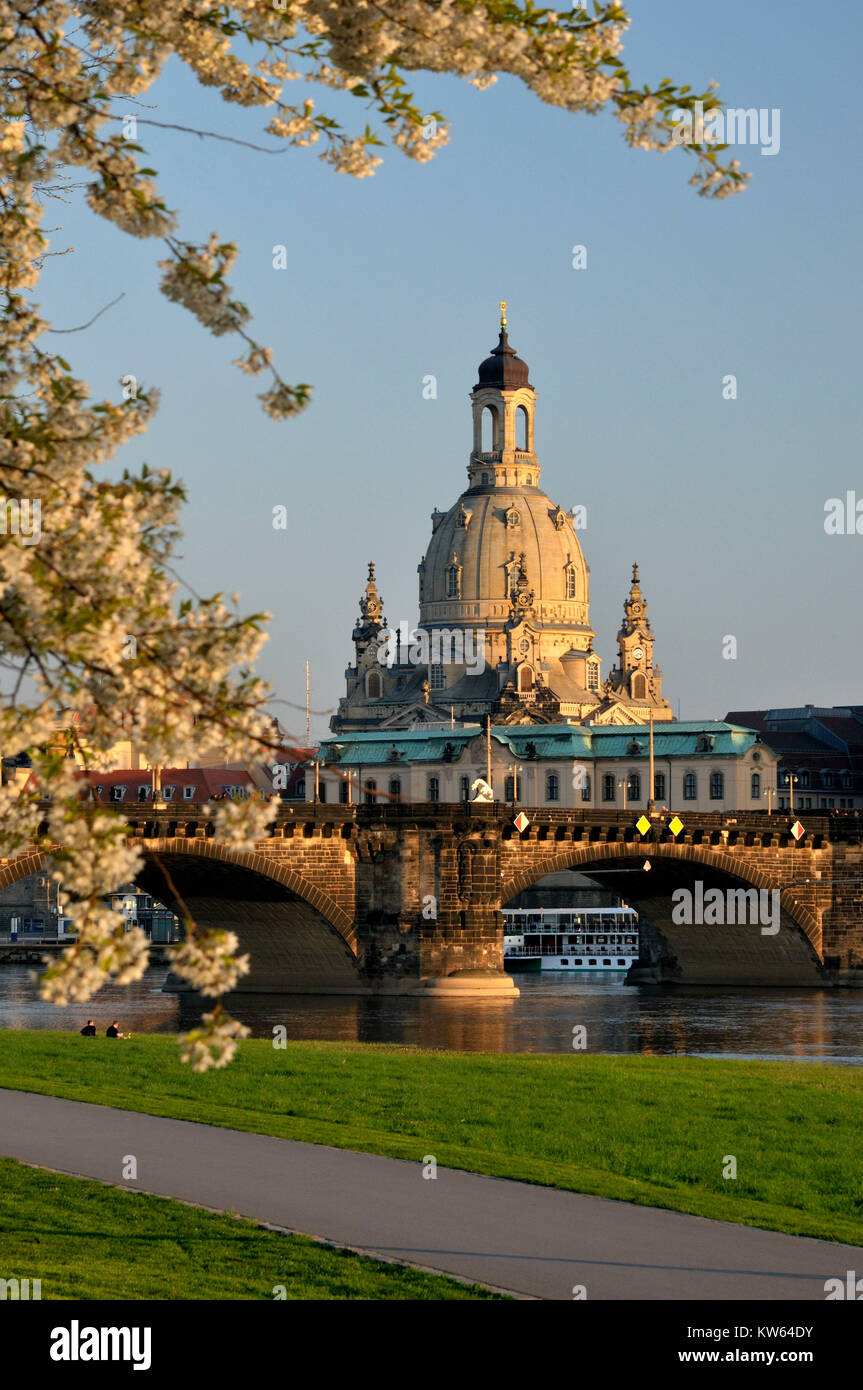 Église de Notre-Dame de Dresde, la Frauenkirche de Dresde Banque D'Images