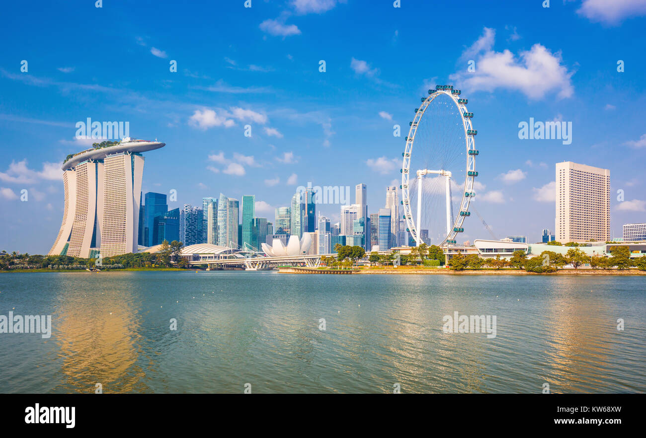 Beau paysage de la ville de Singapour, Singapour Banque D'Images
