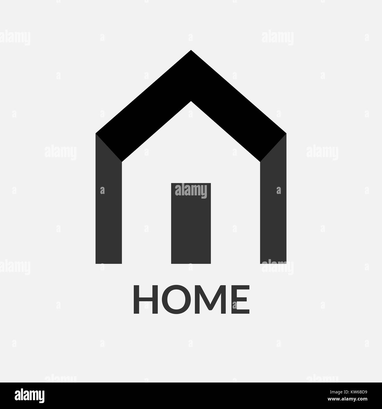 Logo design immobilier. Icône Accueil ossature Illustration de Vecteur