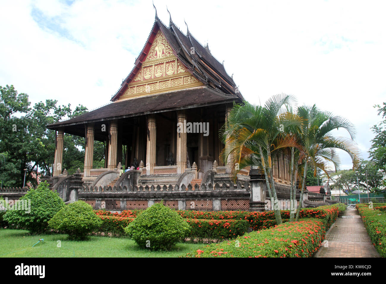 Wat Haw Phra Kaew à Vientiane, Laos Banque D'Images