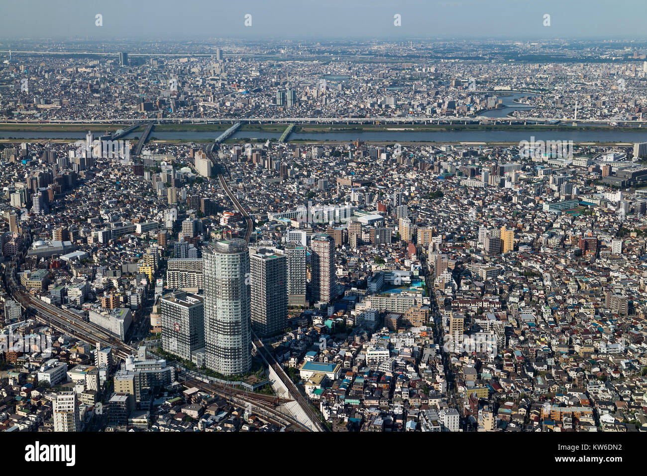 Tokyo - Japon, le 19 juin 2017 : Vue aérienne de Tokyo vu de la Sky Tree Tower Banque D'Images
