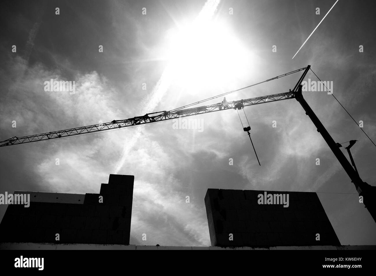 Construction Construction Construction site structure de travail d'échafaudage Banque D'Images