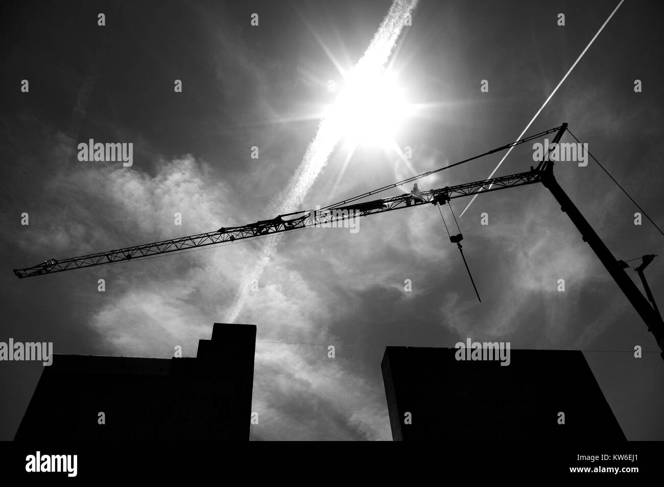 Construction Construction Construction site structure de travail d'échafaudage Banque D'Images