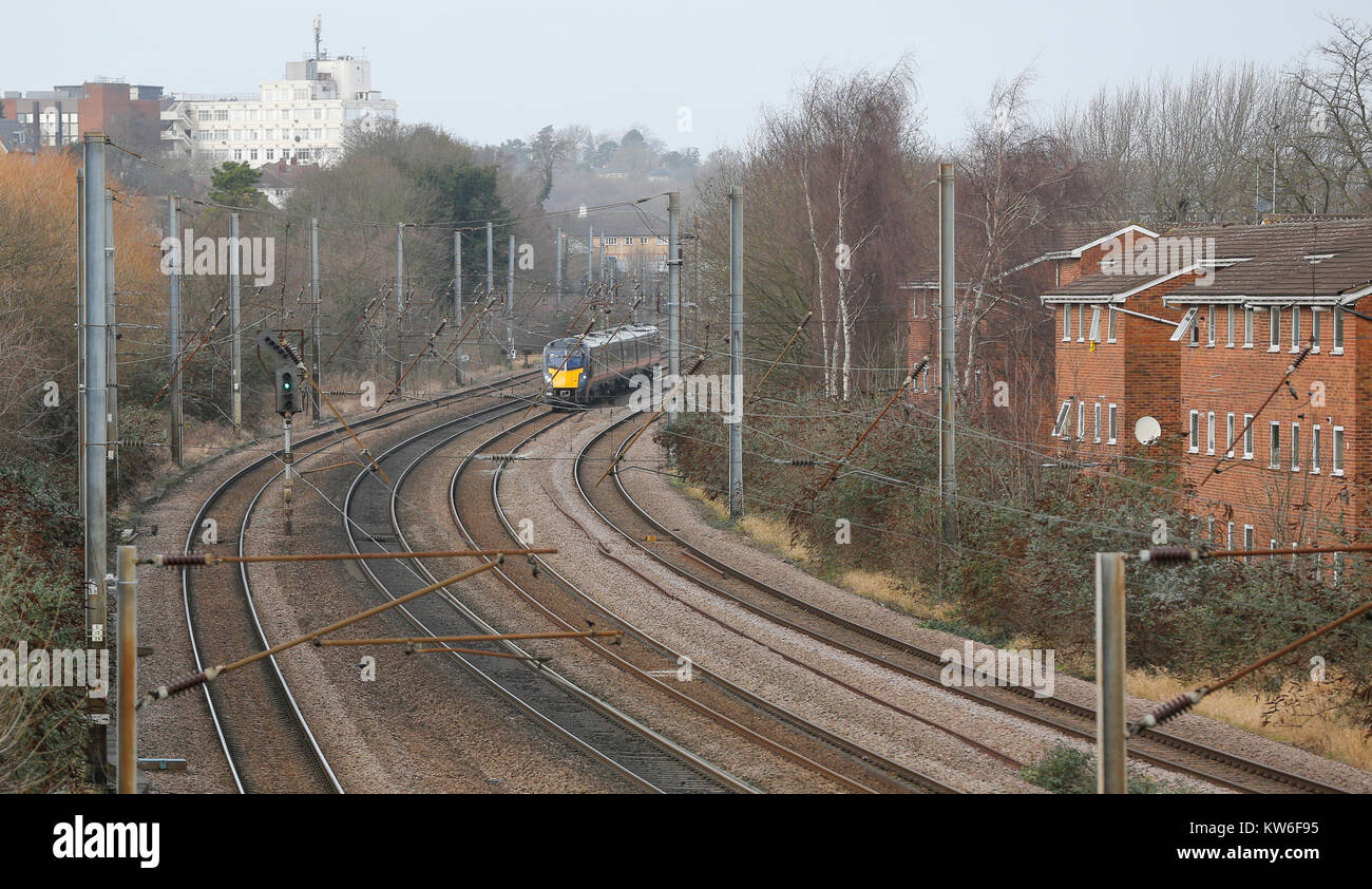 30 décembre 2017 Gare et passant par des trains Banque D'Images