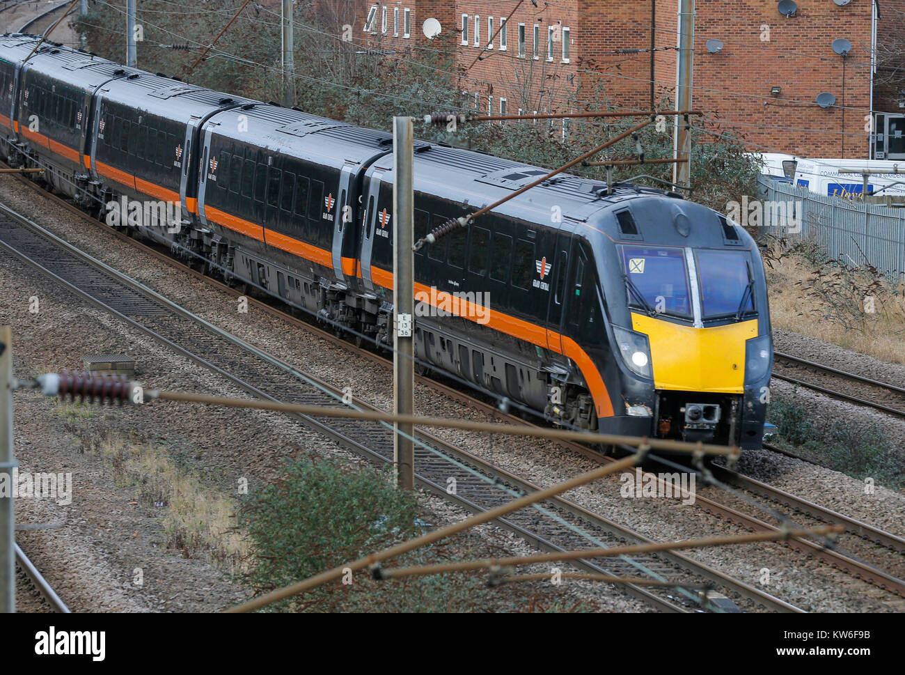 30 décembre 2017 Gare et passant par des trains Banque D'Images