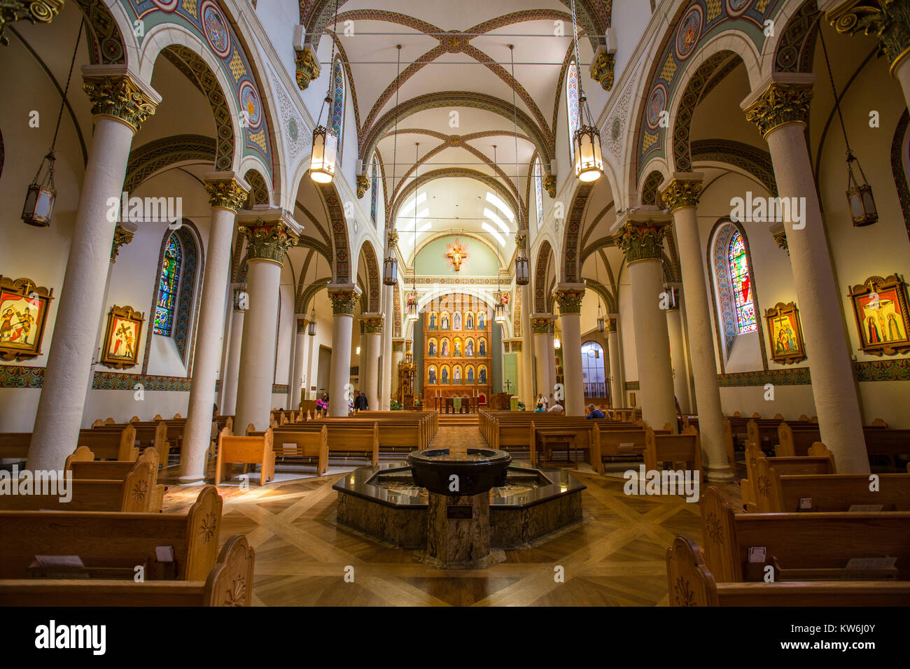 Basilique Cathédrale de Saint François d'Assise, Santa Fe, Nouveau Mexique Banque D'Images