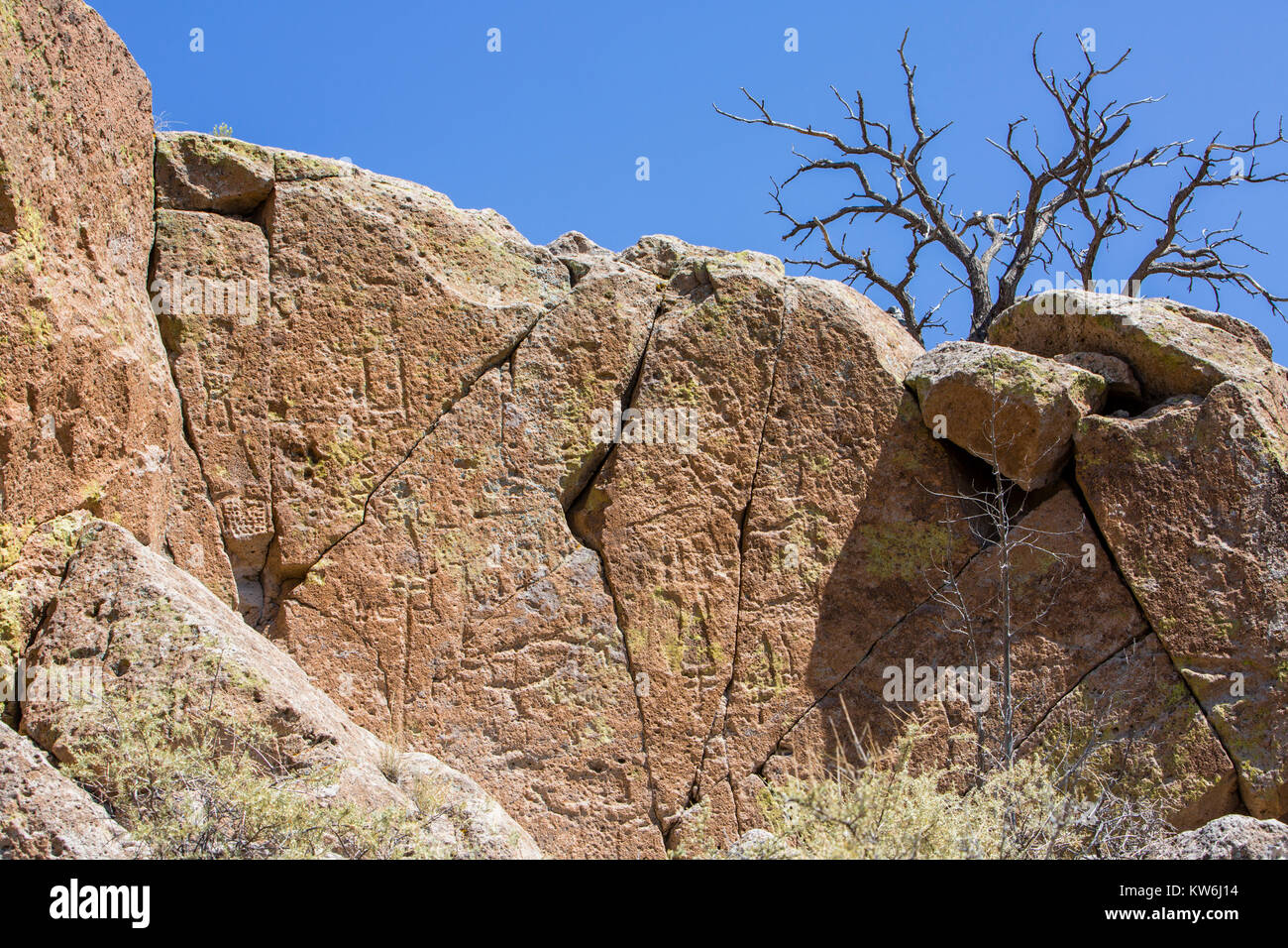 Tsankawi site préhistorique, Bandelier National Monument, Los Alamos, NM Banque D'Images