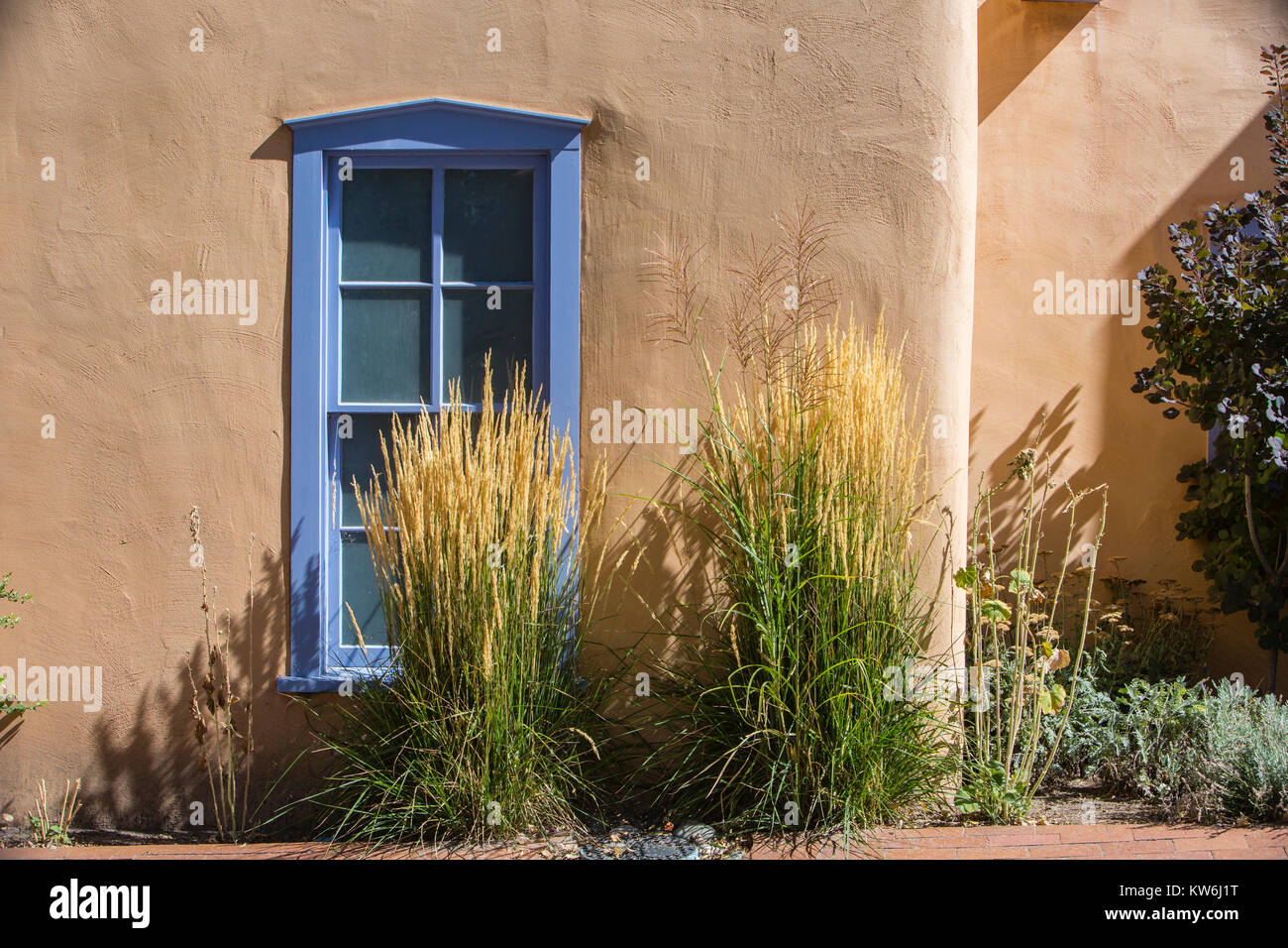 Canyon Road adobe maisons, Santa Fe, Nouveau Mexique Banque D'Images