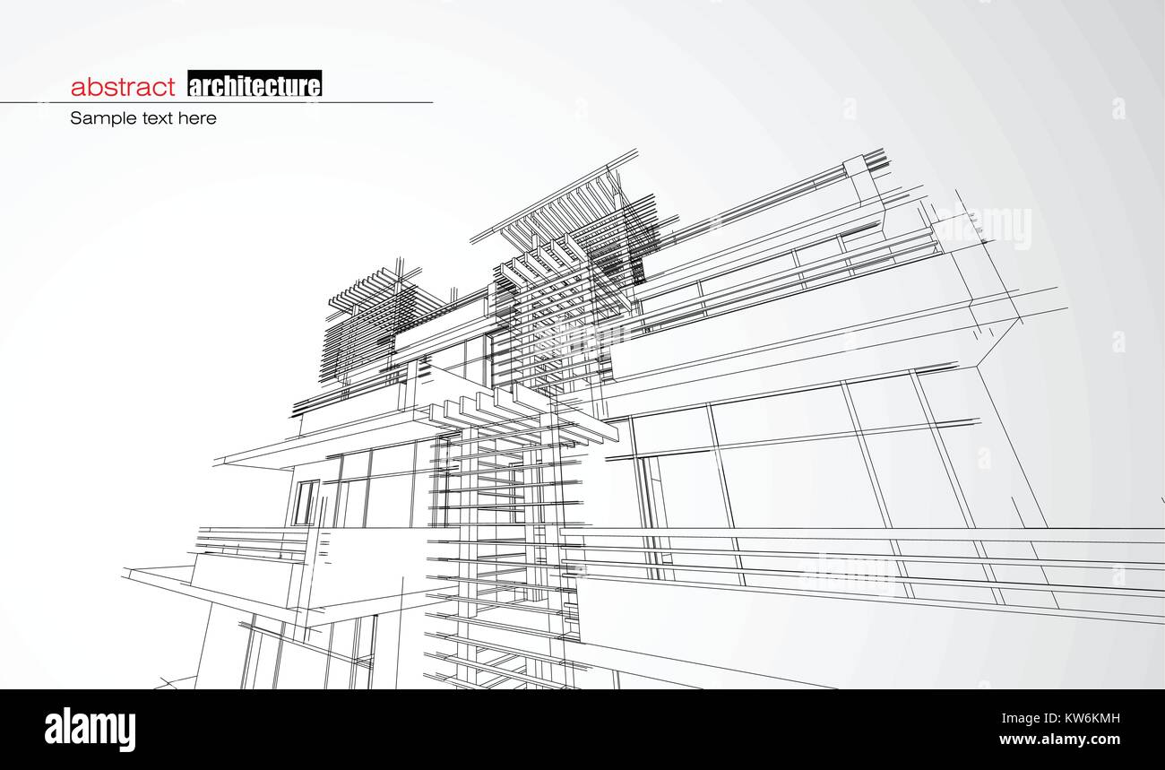 La conception des bâtiments l'architecture Illustration de Vecteur