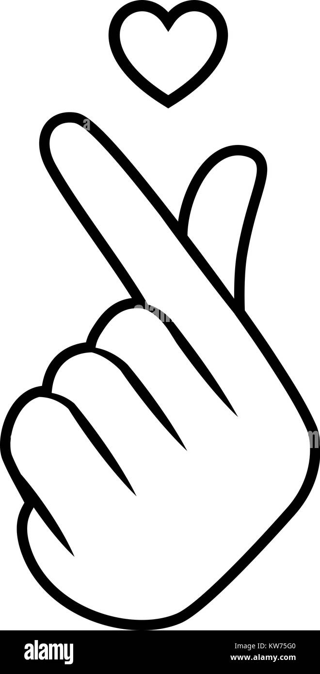 L'icône main signe symbole coeur Image Vectorielle Stock - Alamy