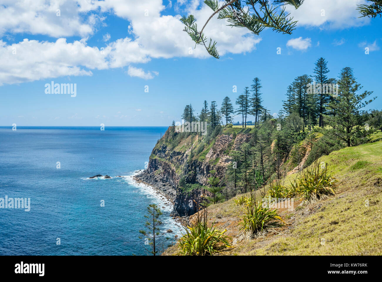 L'île de Norfolk, territoire extérieur australien, à côte de l'île de pierre tombale Réserver Banque D'Images