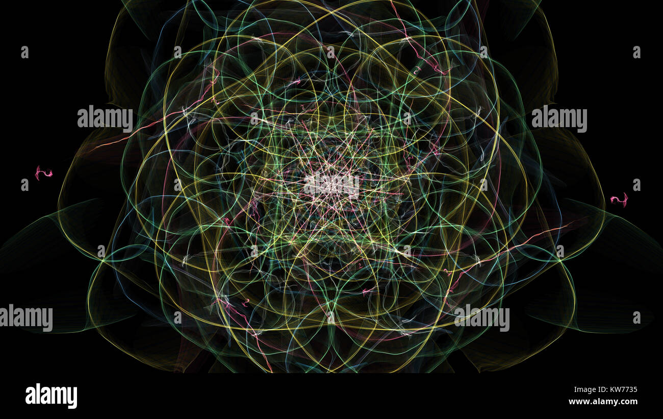 Design coloré et symétrique faite par digital graphic. La symétrie de la soie série. Banque D'Images