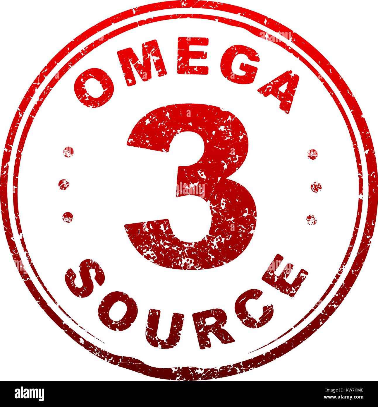 Timbres en caoutchouc style grunge rouge Omega 3 source. Illustration de Vecteur