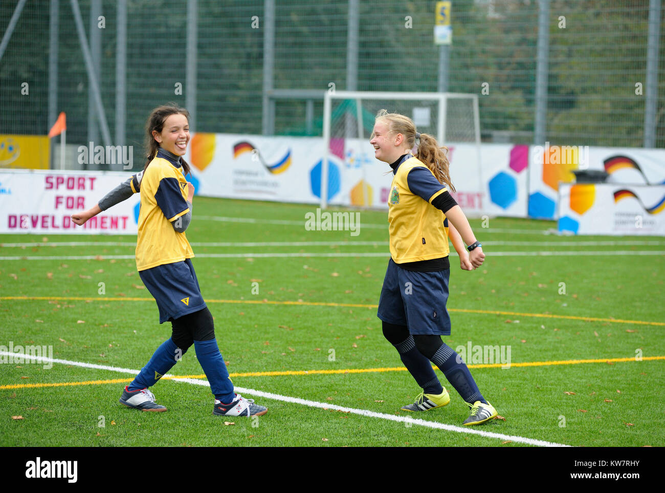 Les filles de l'équipe de football". L'Ukraine Filles Football Cup "EmPower Girl". Le 11 octobre 2017. Kiev, Ukraine Banque D'Images