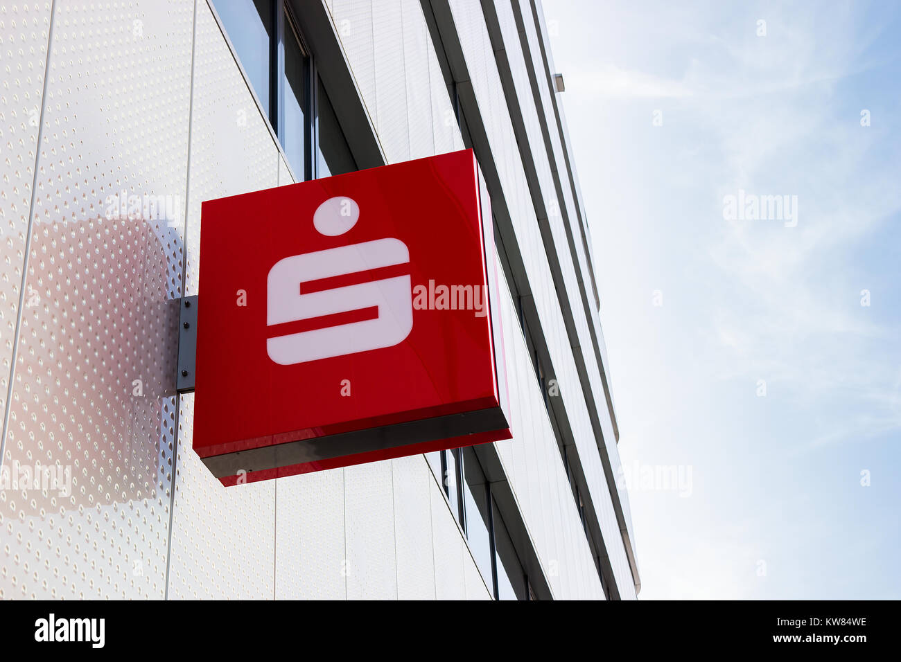 Logo de a The German Sparkasse (Savings Bank).D'après les études de l'OCDE, le système bancaire public allemand représentait 40% du total des actifs bancaires Banque D'Images