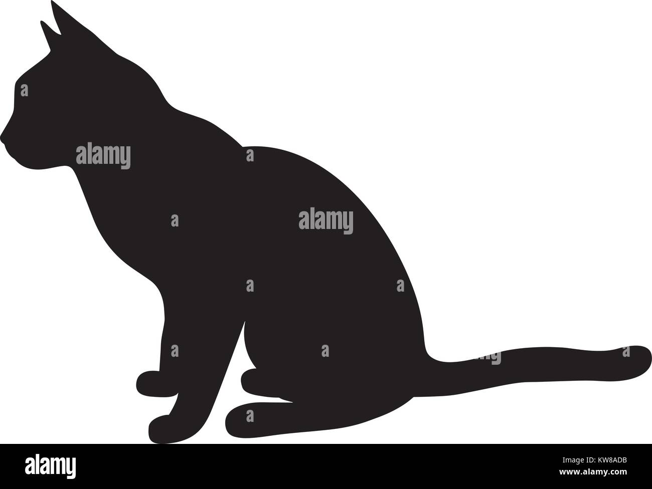 Silhouette de chat, Vector illustration Illustration de Vecteur