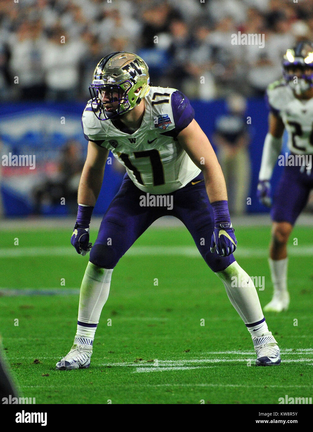 Glendale, AZ, États-Unis d'Amérique. Dec 30, 2017. Tevis Bartlett # 17 de Washington au cours de la Fiesta Bowl Playstation college NCAA Football match entre les Huskies de Washington et de l'Université Penn State Nittany Lions au University of Phoenix Stadium de Glendale, AZ. John Green/CSM/Alamy Live News Banque D'Images