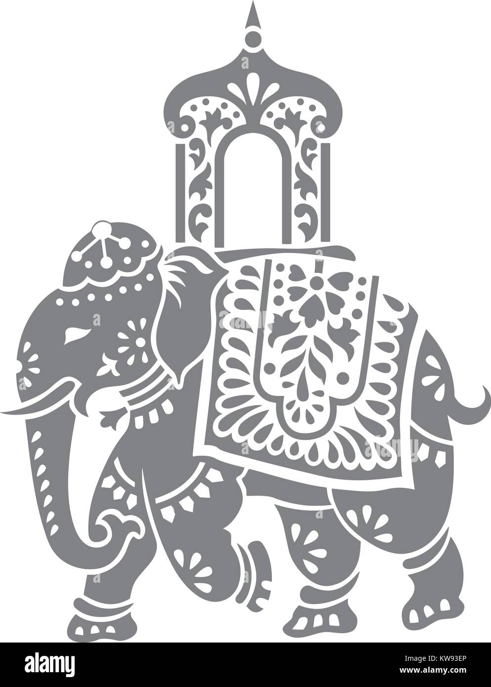 Silhouette d'éléphant, Vector illustration Illustration de Vecteur