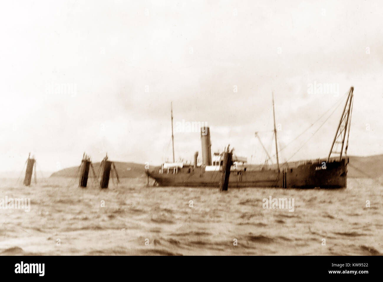 Un bateau de sauvetage, Scapa Flow, Orkney, Juin 1919 Banque D'Images