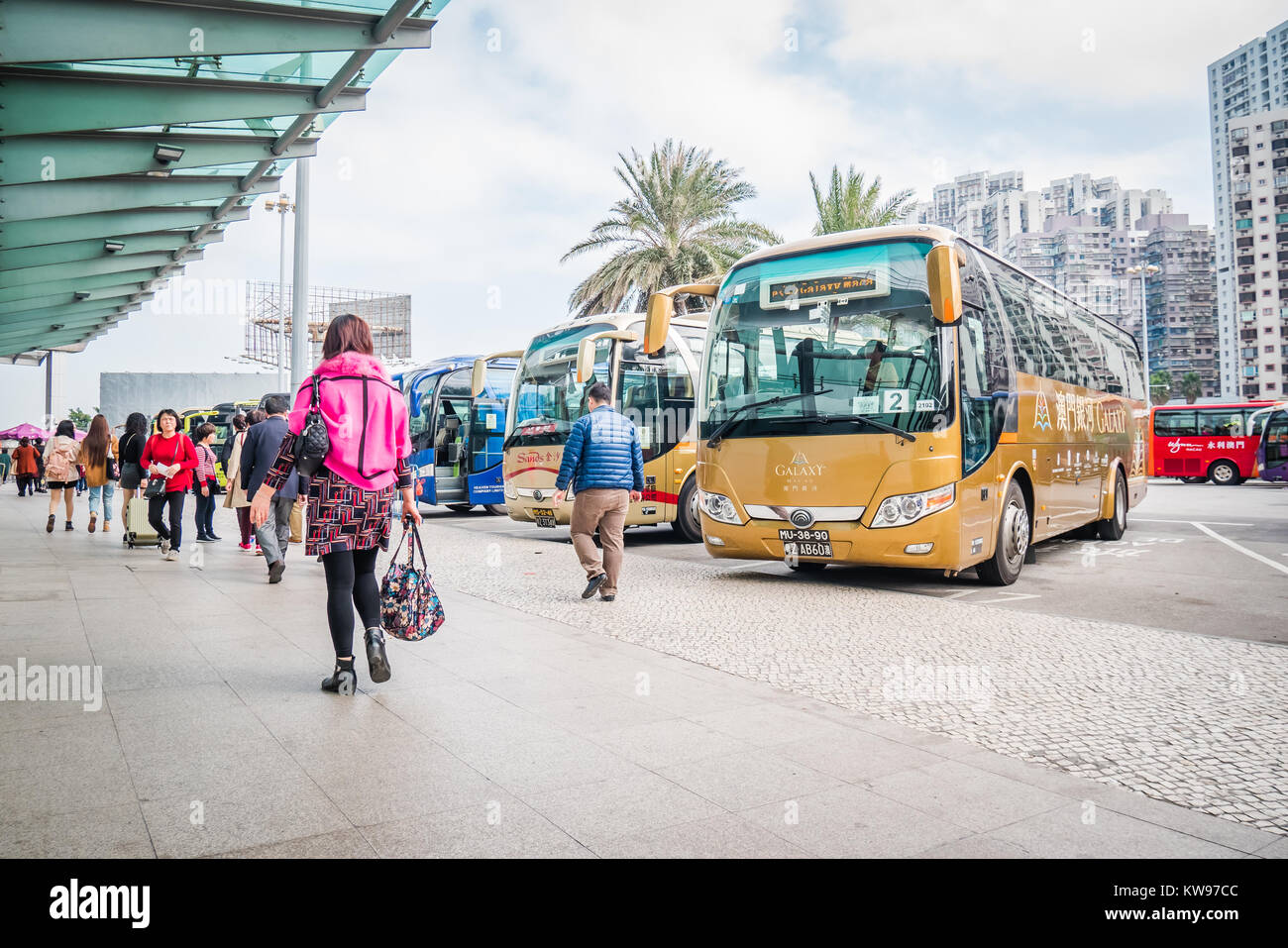 Parking bus navette de Macao Banque D'Images