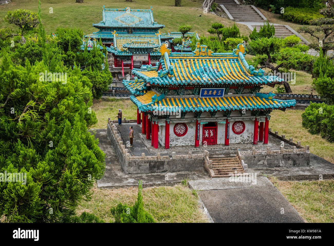 Monument Chinois version miniature memorial temple jin Banque D'Images