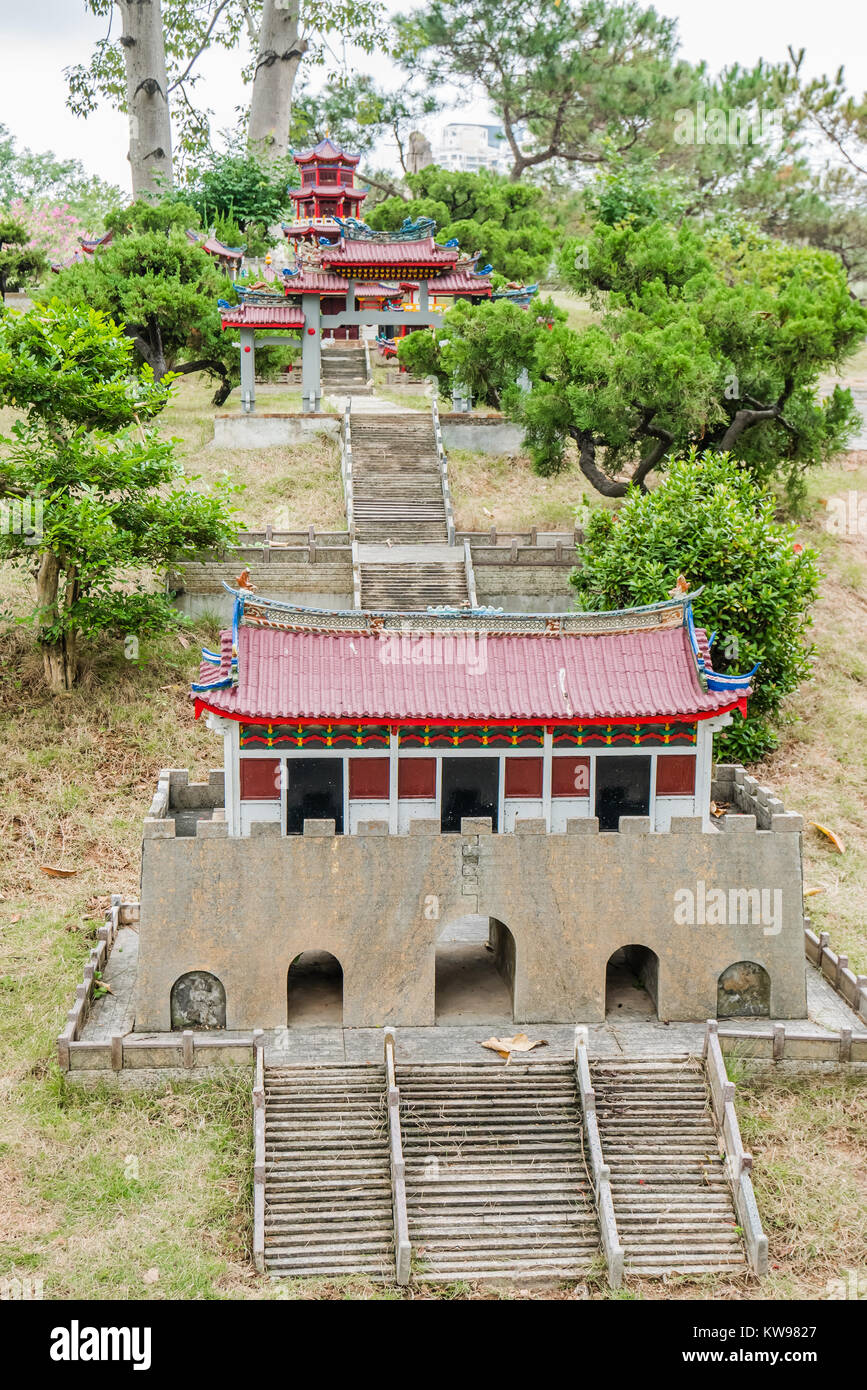 Monument Chinois version miniature temple mazu Banque D'Images