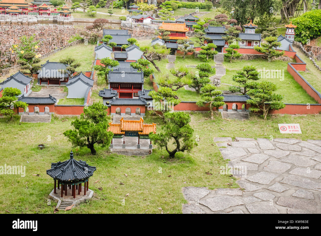 Monument Chinois version miniature des immortels demeure légendaire Banque D'Images