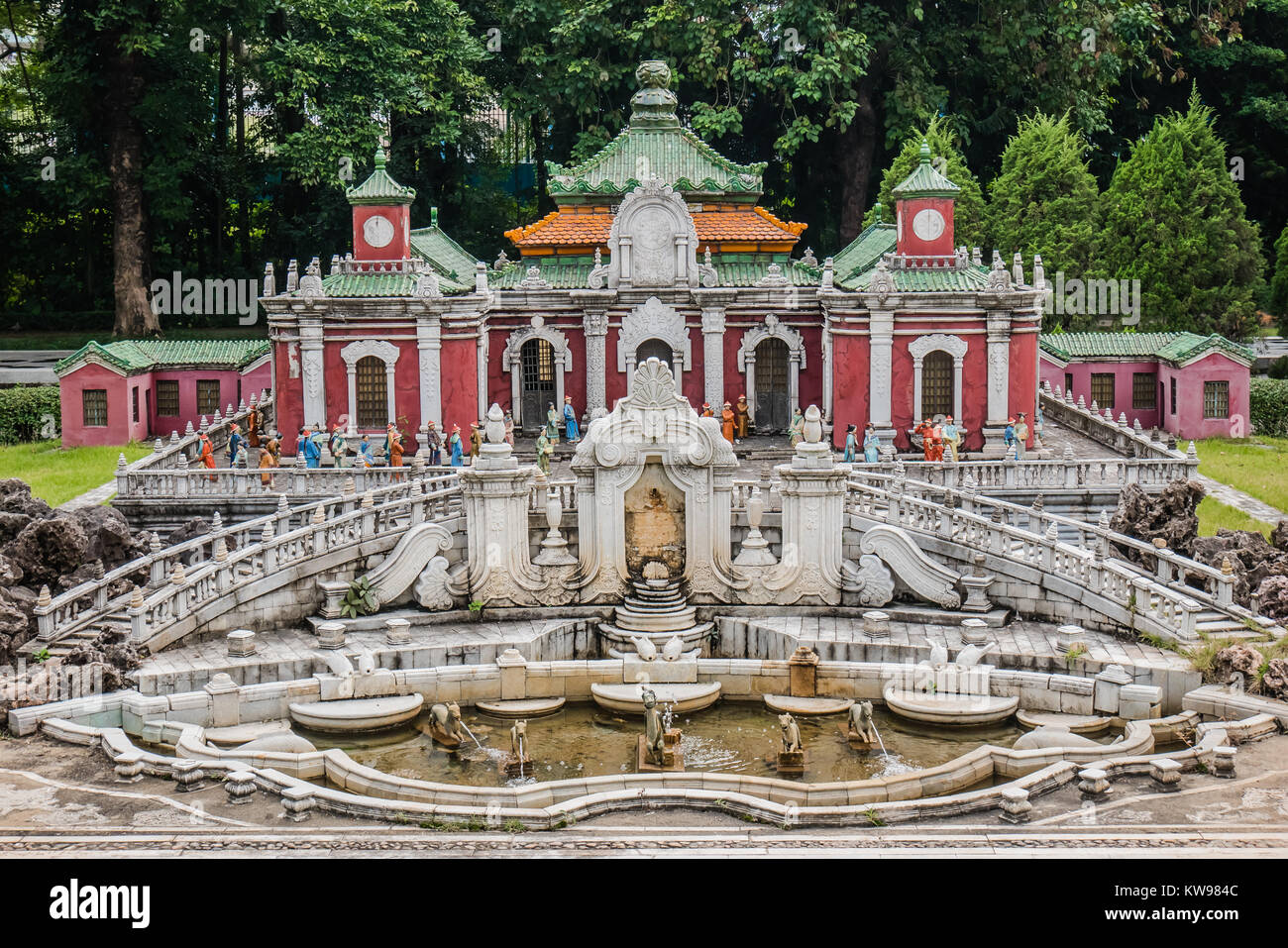 Monument Chinois version miniature de l'hôtel de la paix et de la prospérité Banque D'Images