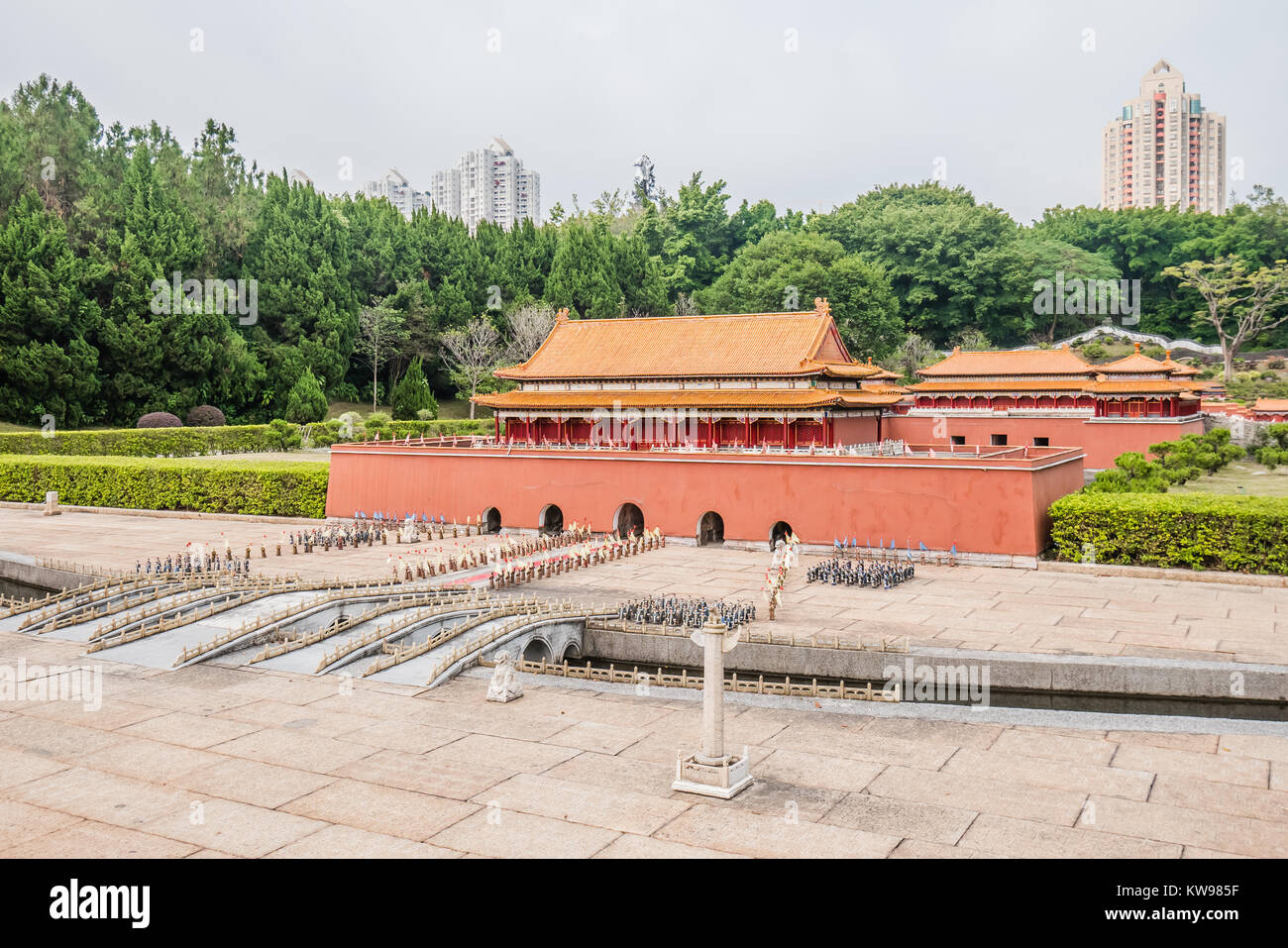 Monument Chinois version miniature de la Cité Interdite de Beijing Banque D'Images