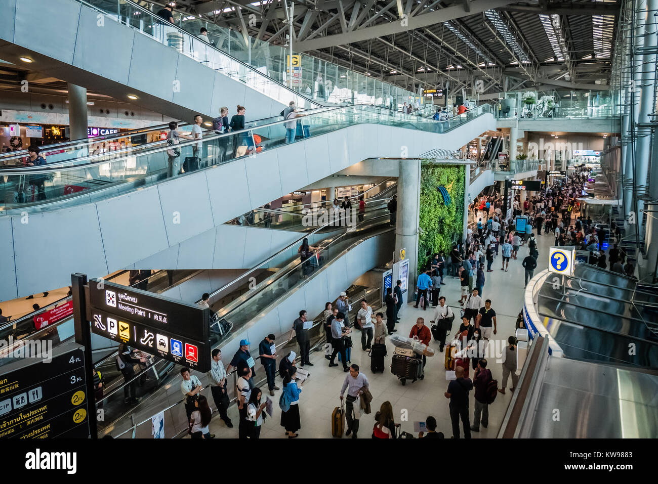 L'intérieur de l'aéroport Suvarnabhumi bangkokg Banque D'Images