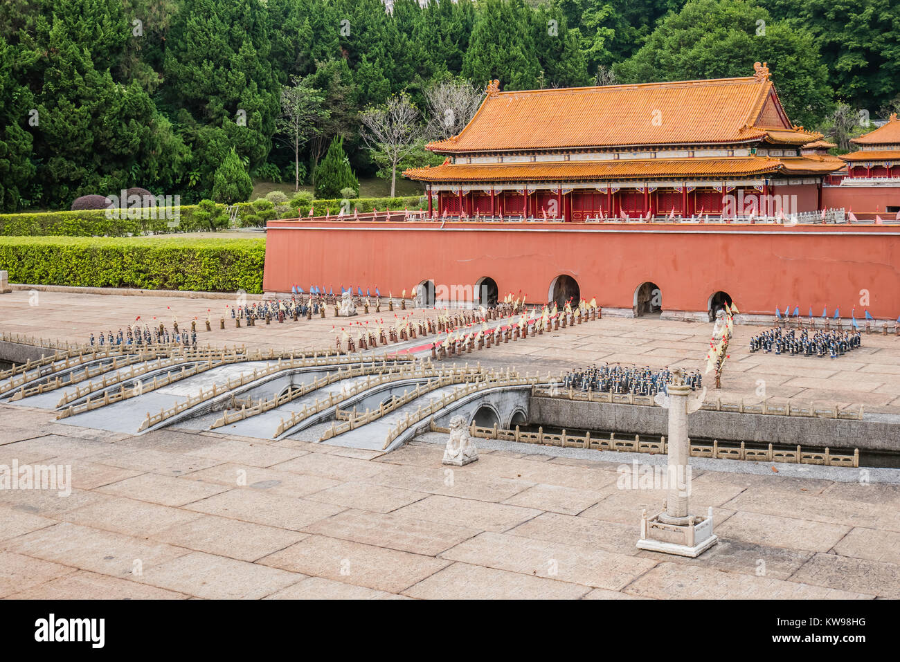 Monument Chinois version miniature de la Cité Interdite de Beijing Banque D'Images