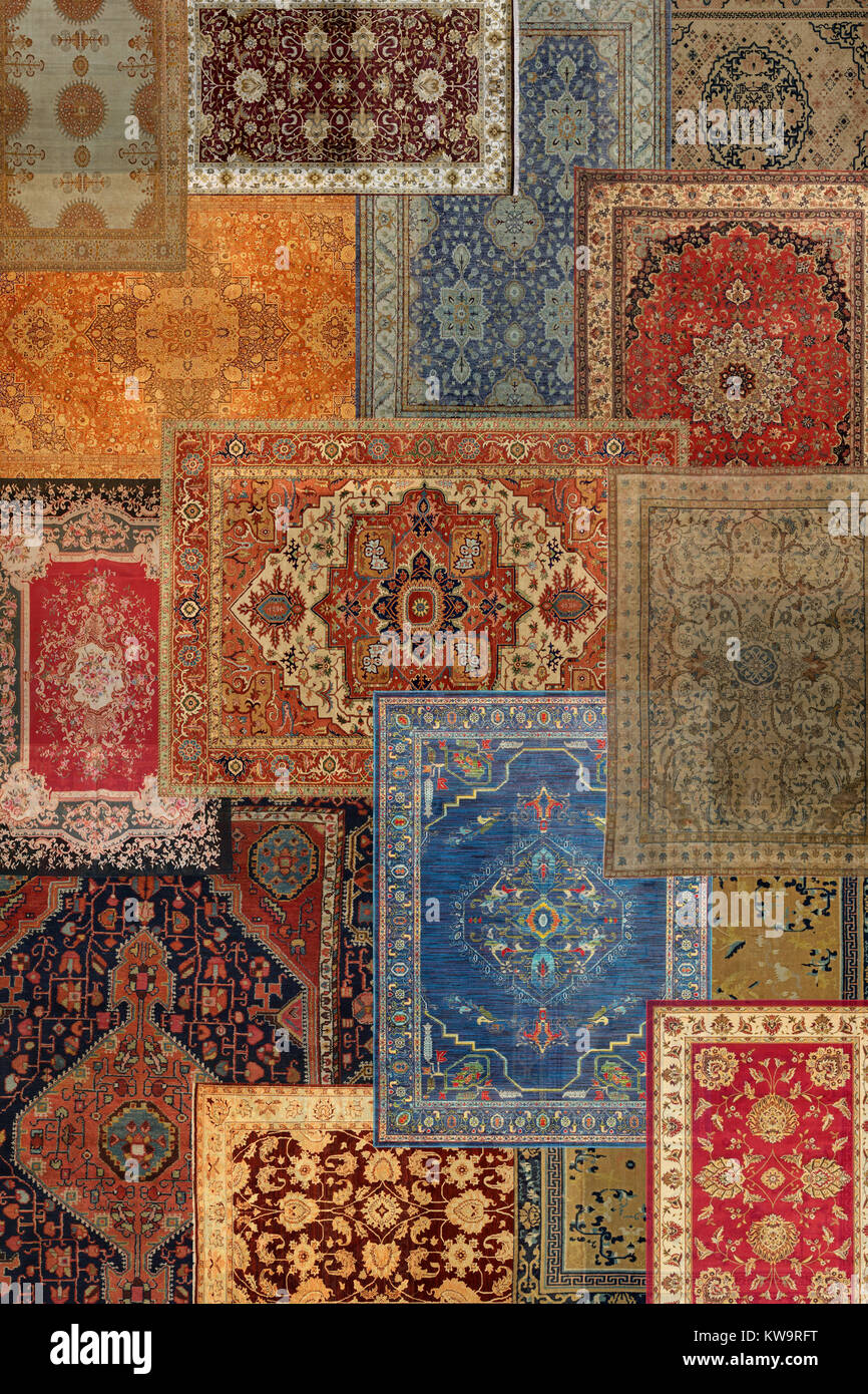 Grand Tapis Persan Vintage – 302x198cm, Laine Et Coton, Motif Oriental Vert