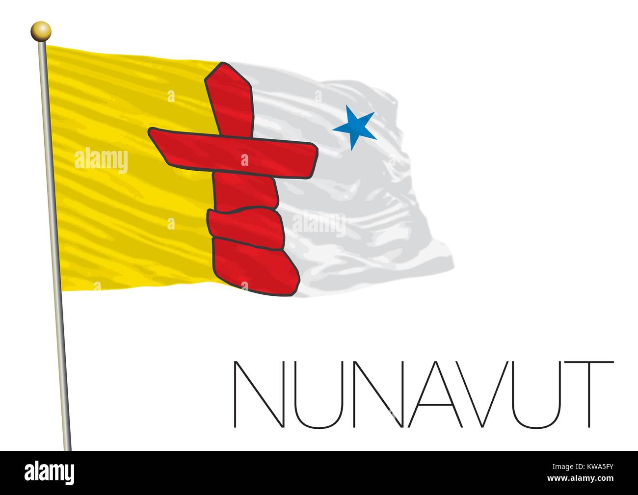 Drapeau régional du Nunavut, Canada Illustration de Vecteur