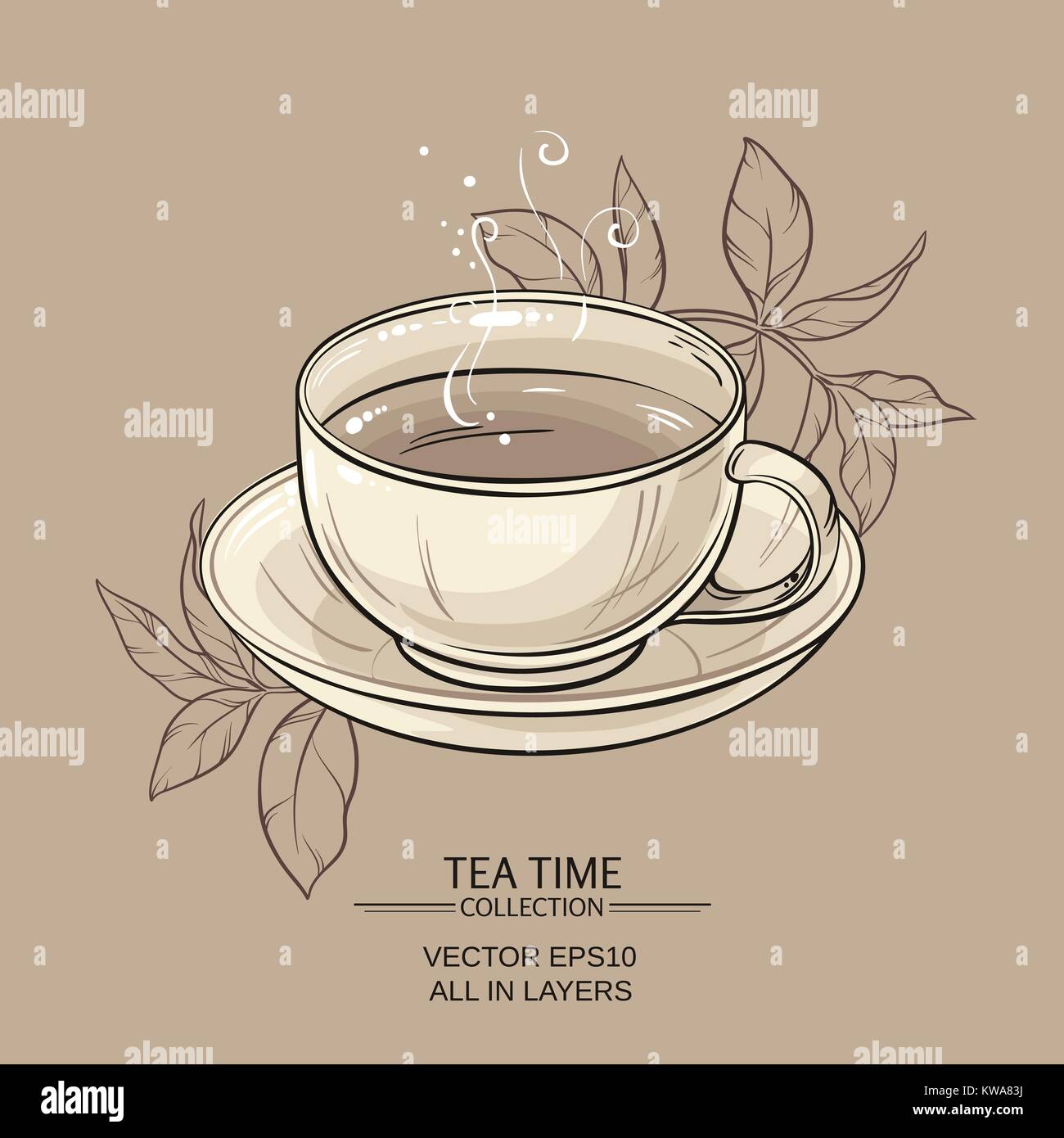 dessin-de-th-anglais-banque-d-images-vectorielles-alamy