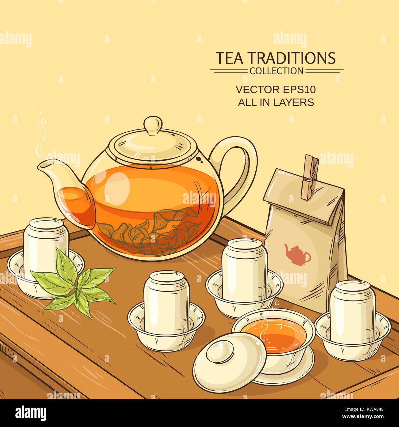 Cérémonie du thé Illustration de Vecteur