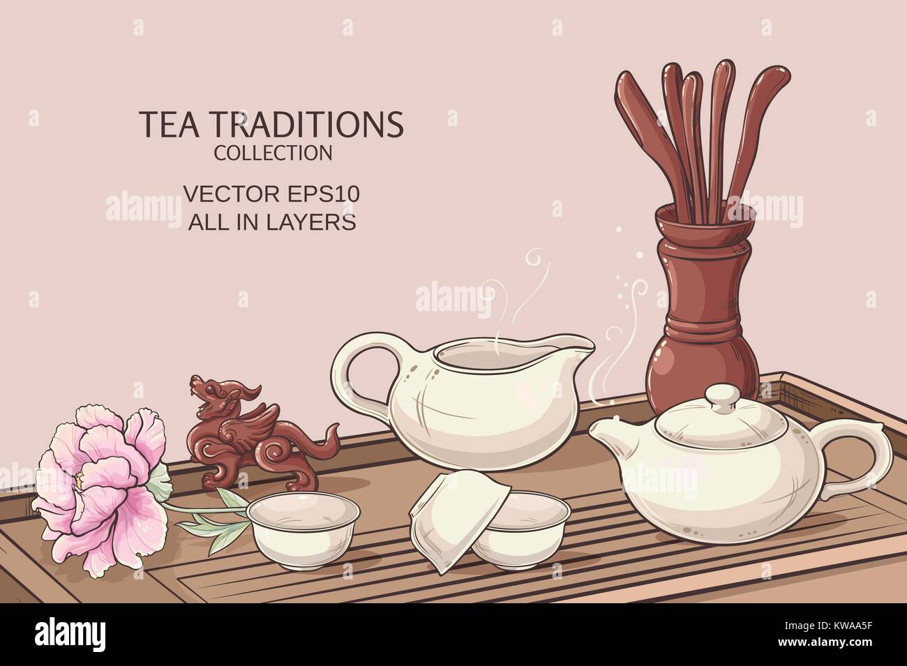 Illustration de cérémonie du thé Illustration de Vecteur